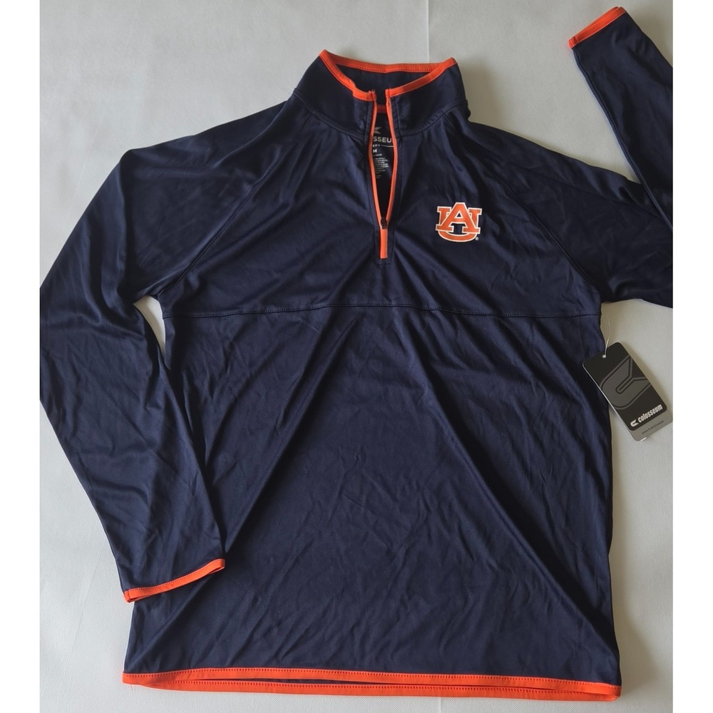 Colosseum Navy Auburn Tigers Quarter-Zip Pullover Jacket, Men's Medium